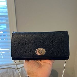 Black Coach Wallet Chain Purse